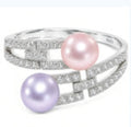 DOUBLE GEOMETRIC PEARL RING